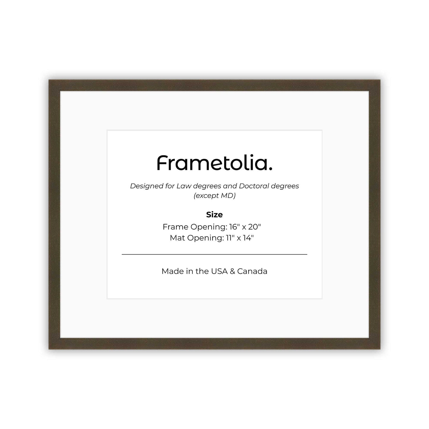 16" x 20" Belvinder Brown Manhattan  Diploma Frame with Mat - 11 x 14 opening