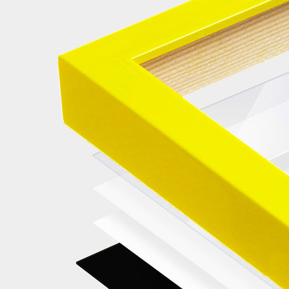Sunburst Yellow Aurora Wall Frame, Set of 4