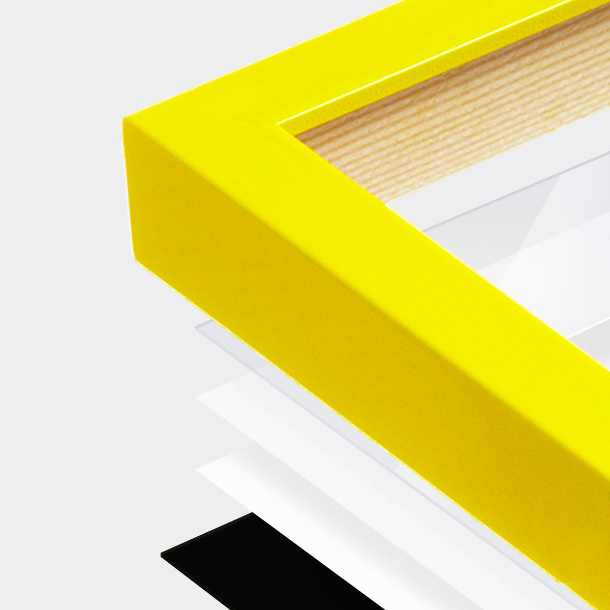 Sunburst Yellow Aurora Wall Frame, Set of 6
