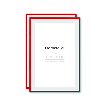 Cherry Red Narrow Width Wall Frame, Set of 2