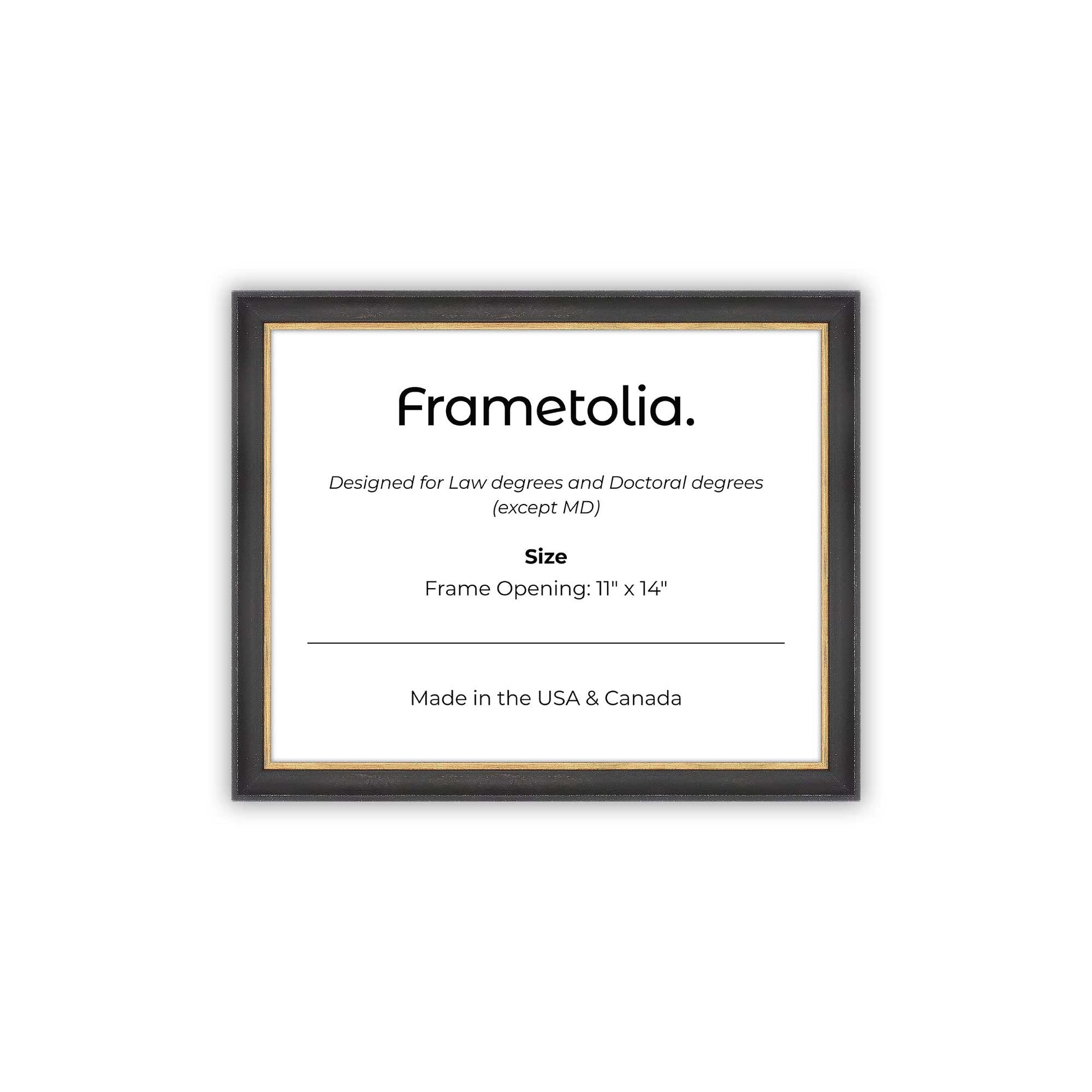 11" x 14" Cocoa & Gold FAMILY  Diploma Frame - No Mat
