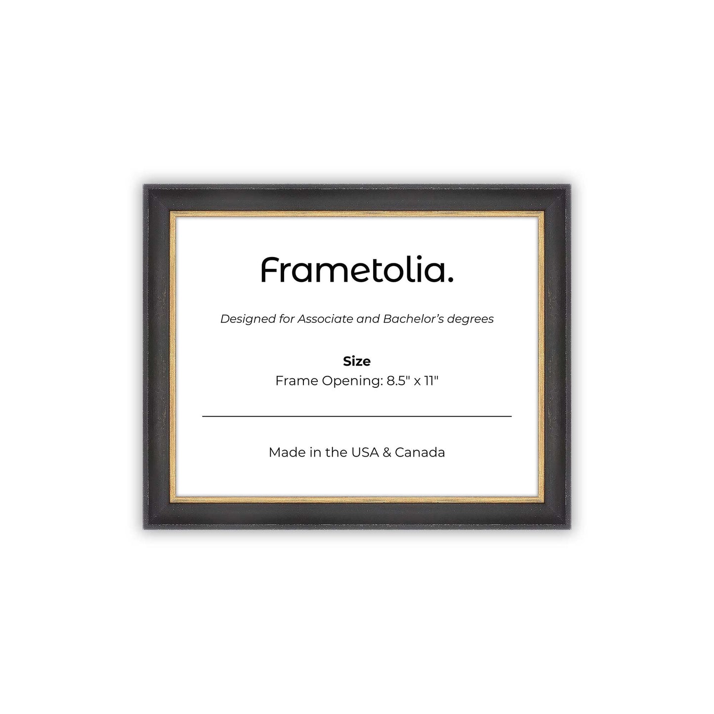 8.5" x 11" Cocoa & Gold FAMILY  Diploma Frame - No Mat