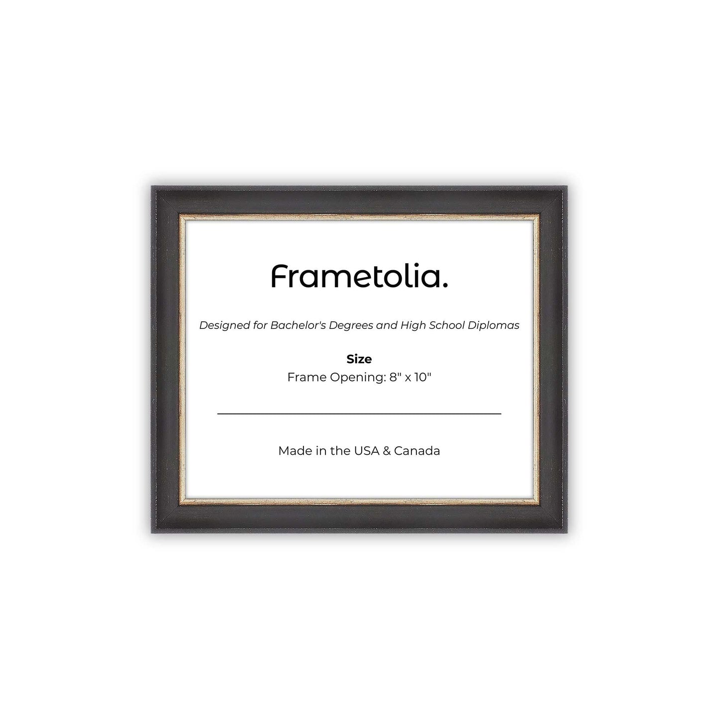 8" x 10" Cocoa & Silver FAMILY Diploma Frame - No Mat