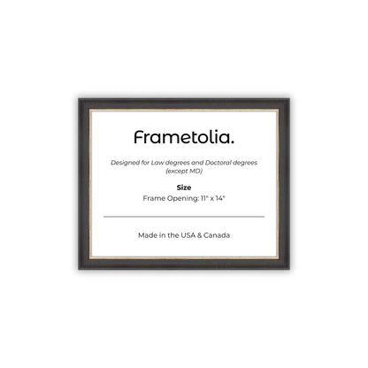 11" x 14" Cocoa & Silver FAMILY  Diploma Frame - No Mat