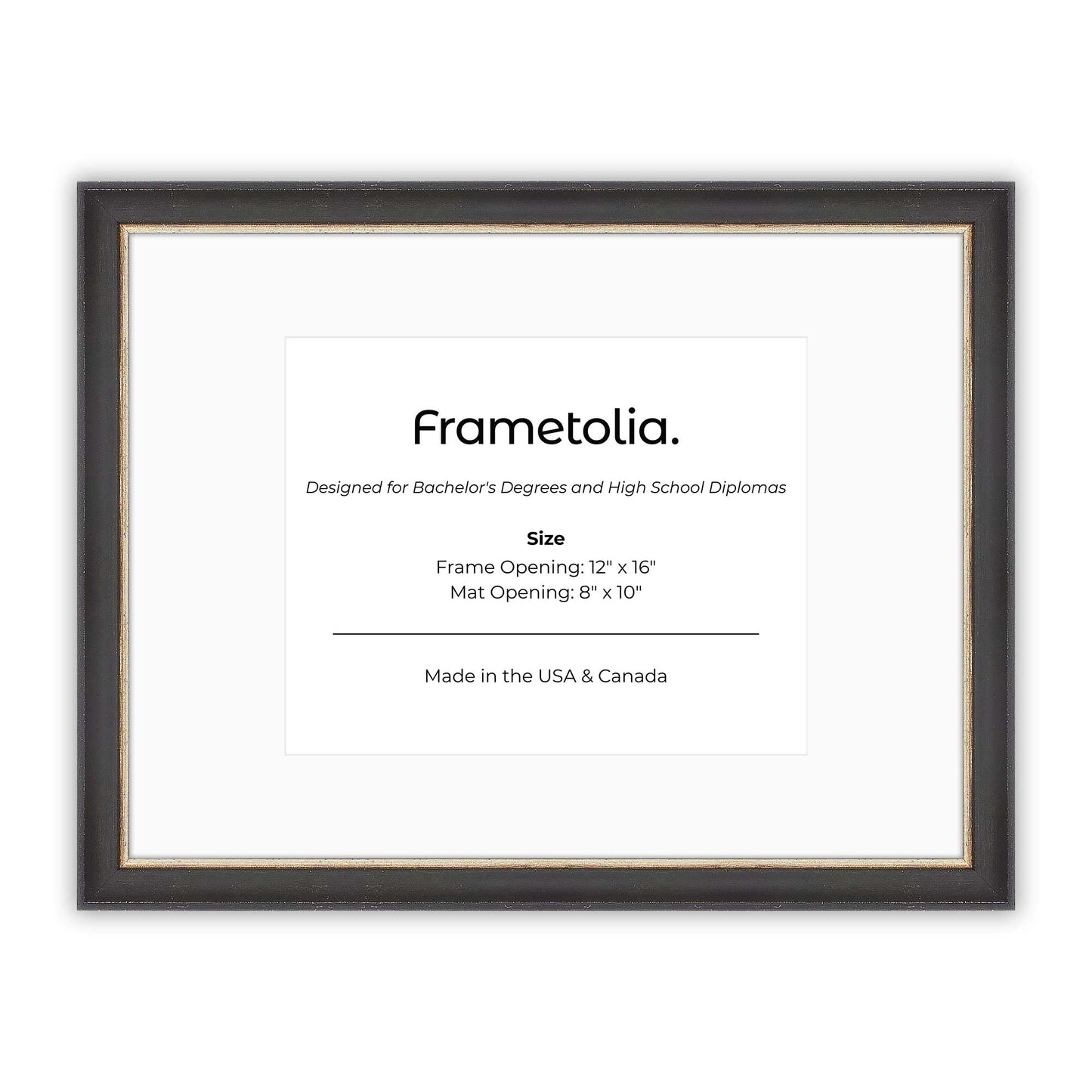 12" x 16" Cocoa & Silver FAMILY  Diploma Frame with Mat - 8 x 10 opening