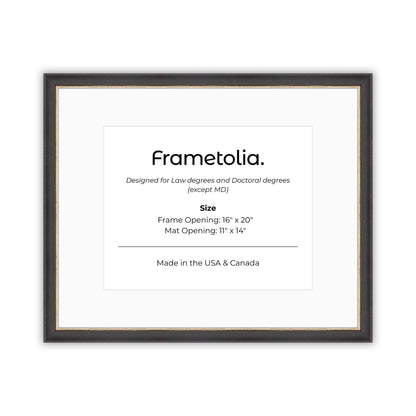 16" x 20" Cocoa & Silver FAMILY  Diploma Frame with Mat - 11 x 14 opening