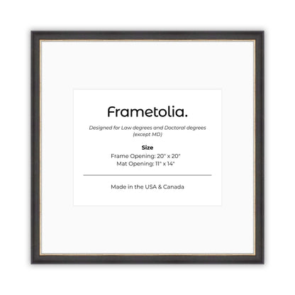 20" x 20" Cocoa & Silver FAMILY  Diploma Frame with Mat - 11 x 14 opening