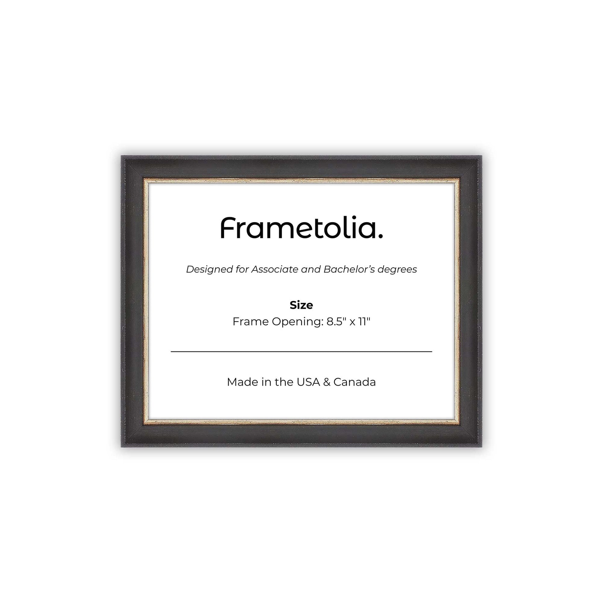 8.5" x 11" Cocoa & Silver FAMILY  Diploma Frame - No Mat