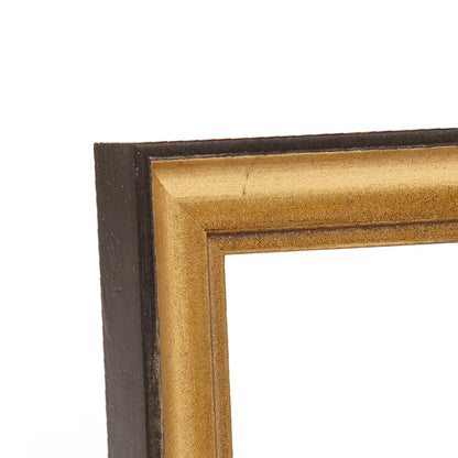 Antique Gold & Black Distressed Medium Width Table Top Frame