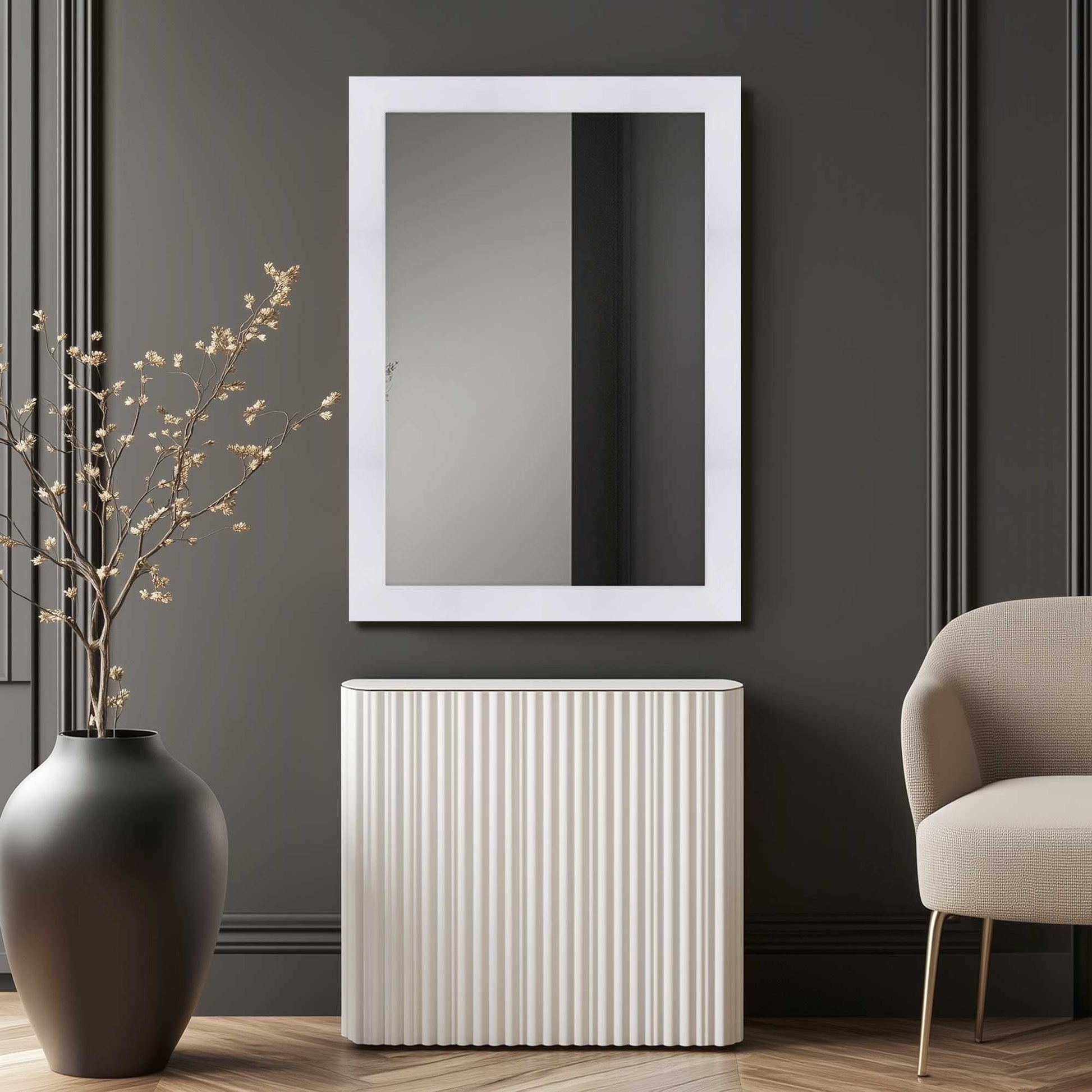 Mirror hanging in a room