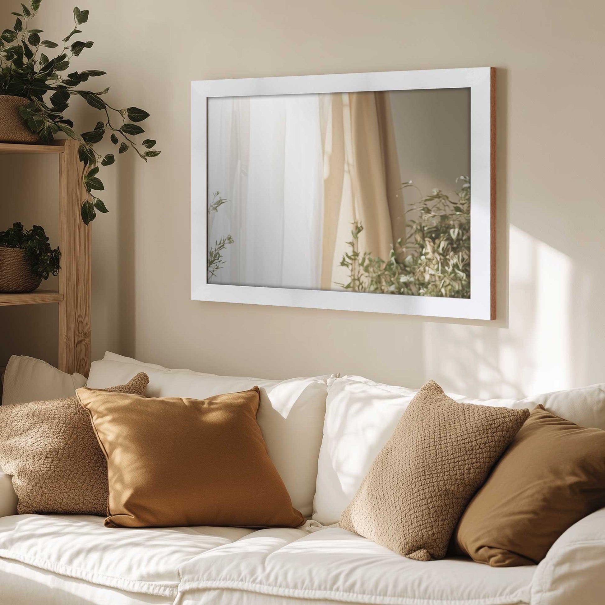 Mirror hanging in a room