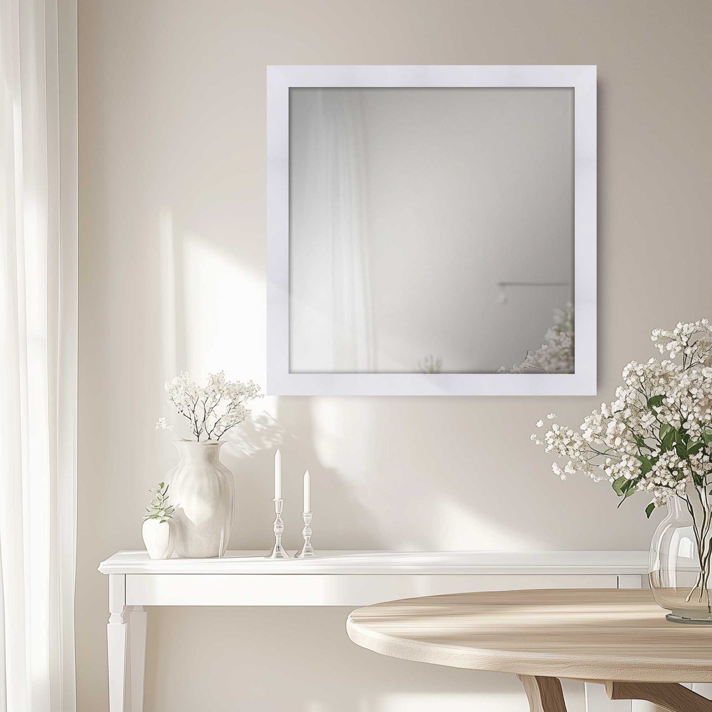 Mirror hanging in a room