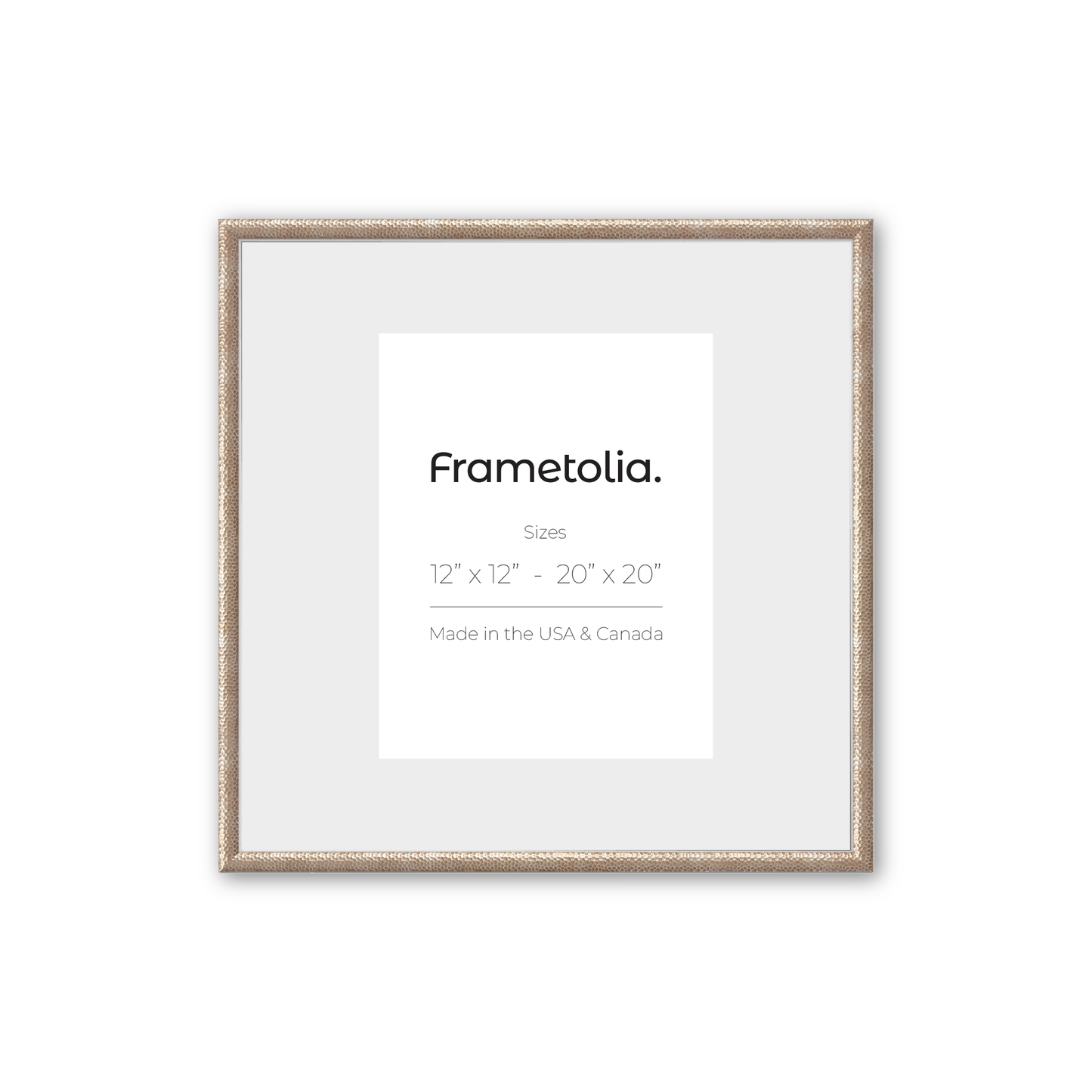 Hammered Champagne Medium Width Wall Frame