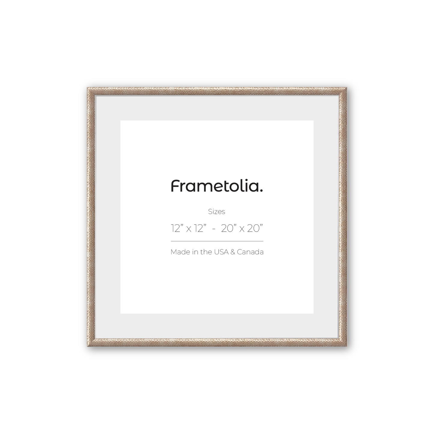 Hammered Champagne Medium Width Wall Frame