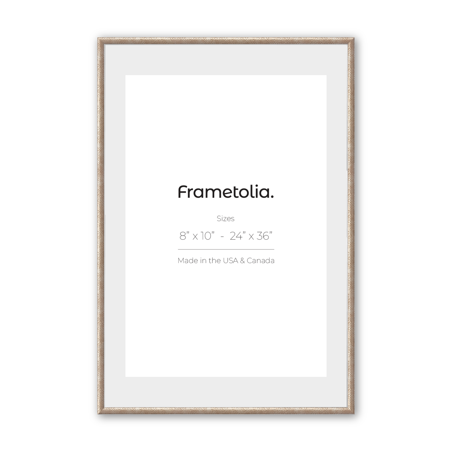 Hammered Champagne Medium Width Wall Frame