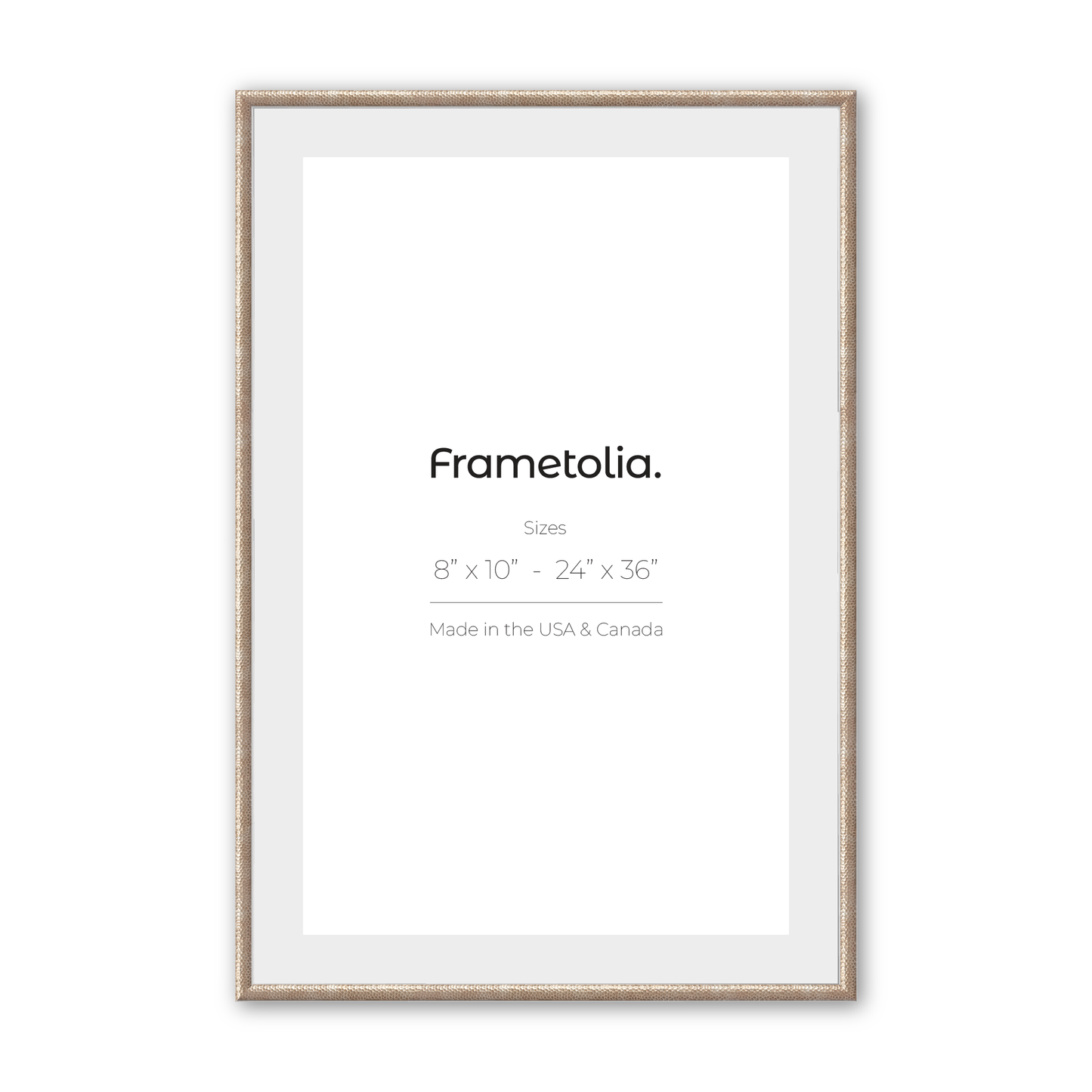 Hammered Champagne Medium Width Wall Frame