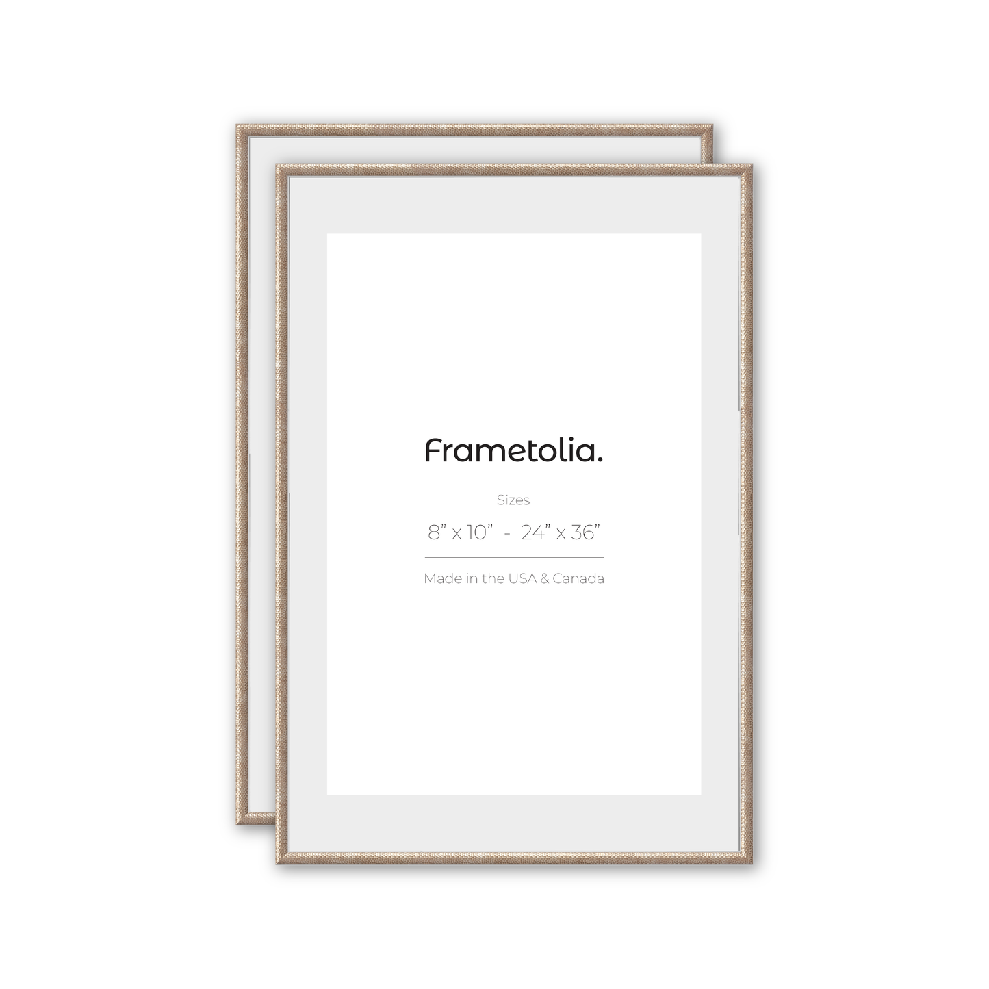 Hammered Champagne Medium Width Wall Frame, Set of 2