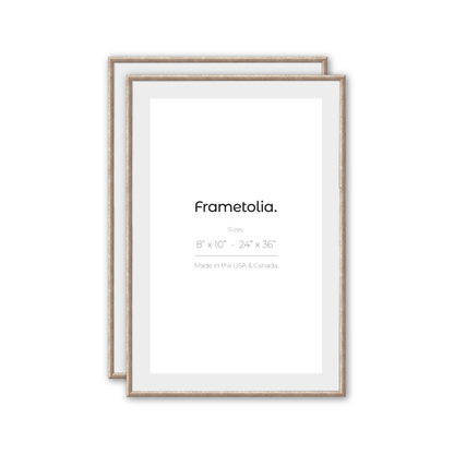 Hammered Champagne Medium Width Wall Frame, Set of 2