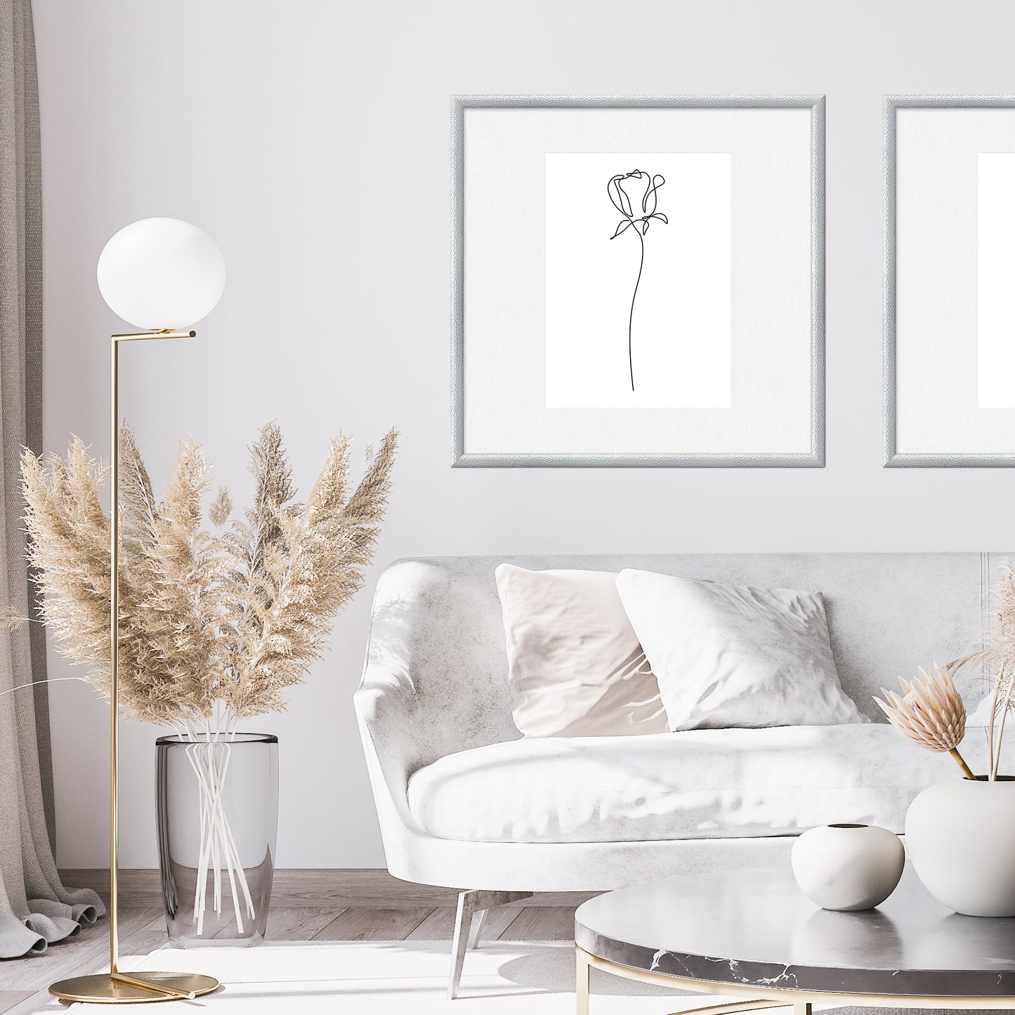 Hammered Silver Medium Width Wall Frame