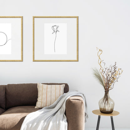 Hammered Gold Medium Width Wall Frame