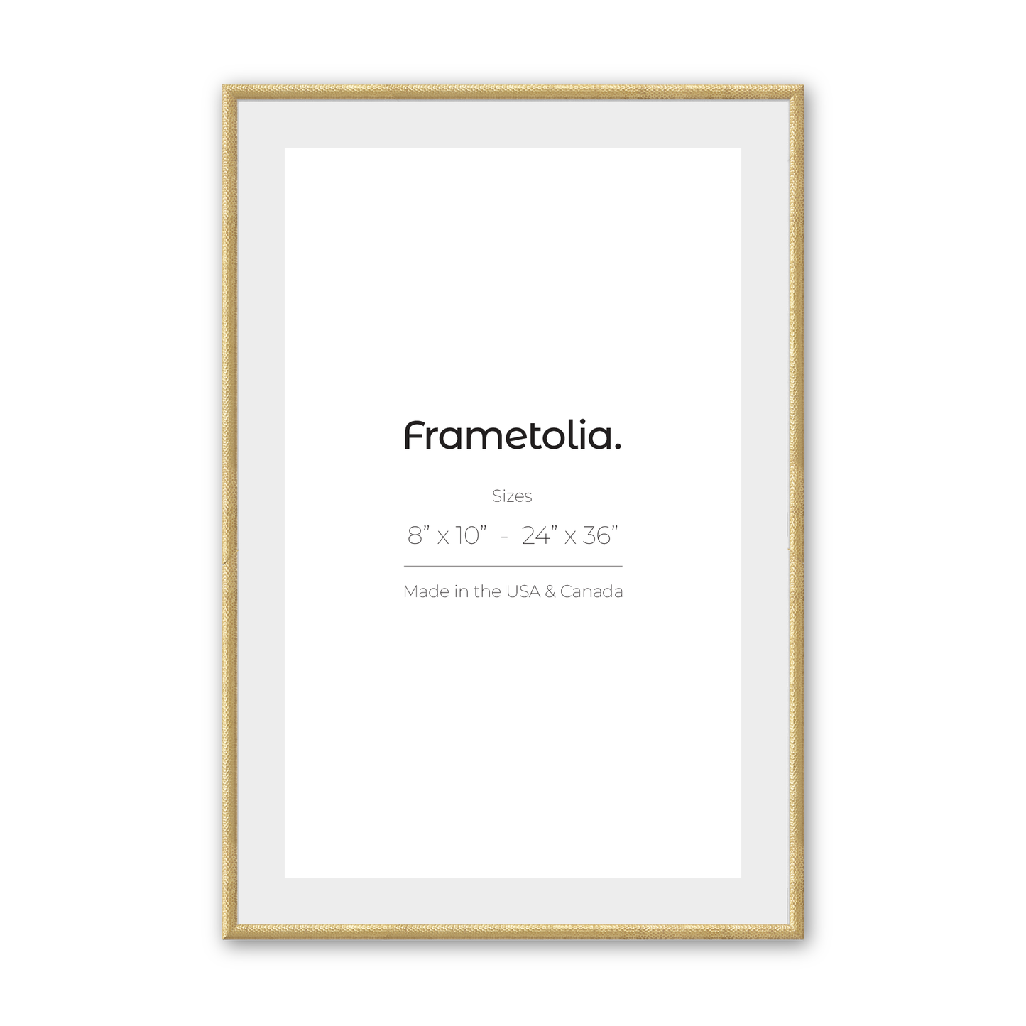 Hammered Gold Medium Width Wall Frame