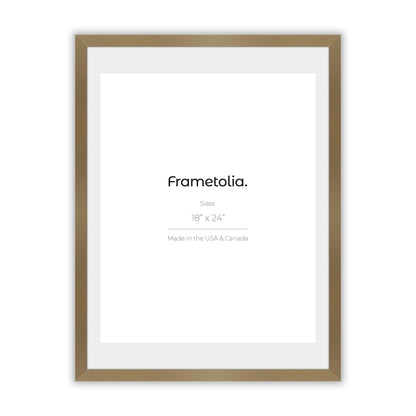 Brushed Gold Narrow Width Wall Frame