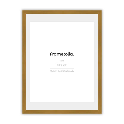 Polished Gold Narrow Width Wall Frame