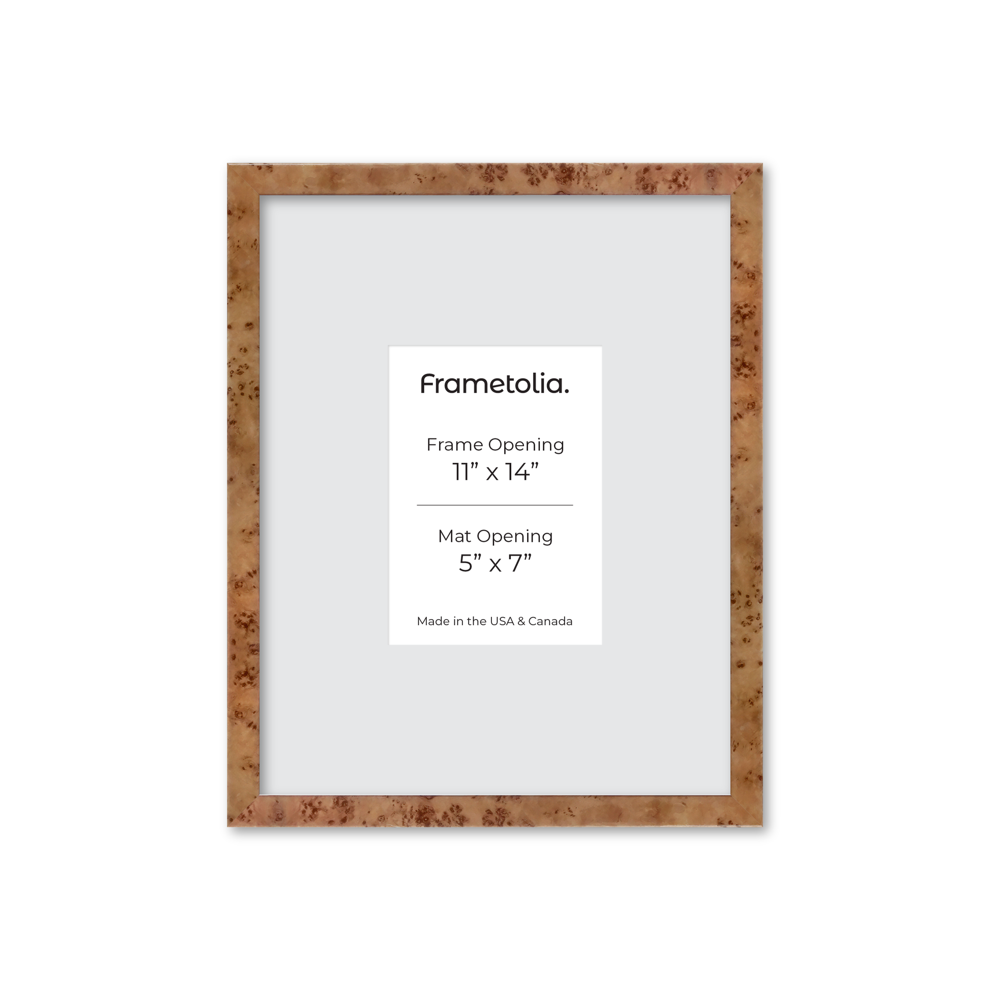 11" x 14" Golden Burlwood Verona Wall Frame