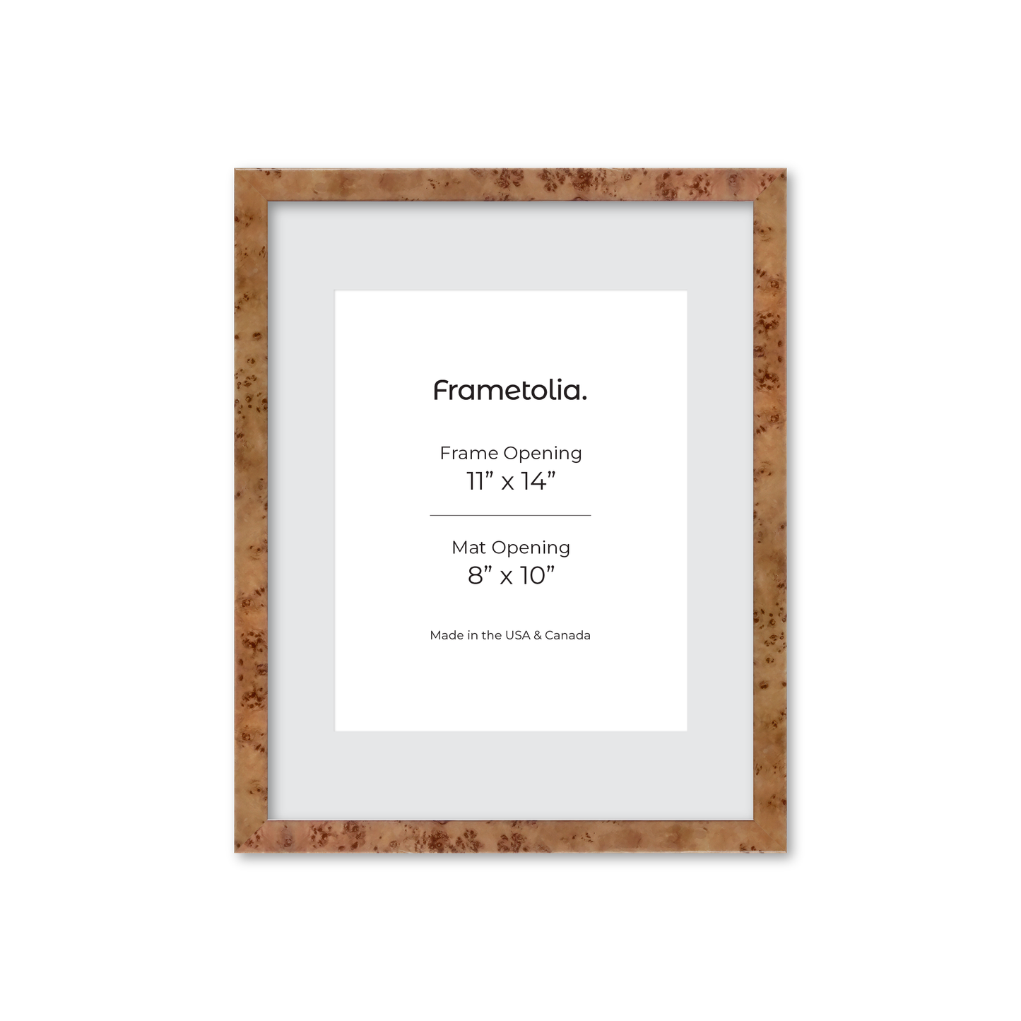 11" x 14" Golden Burlwood Verona Wall Frame