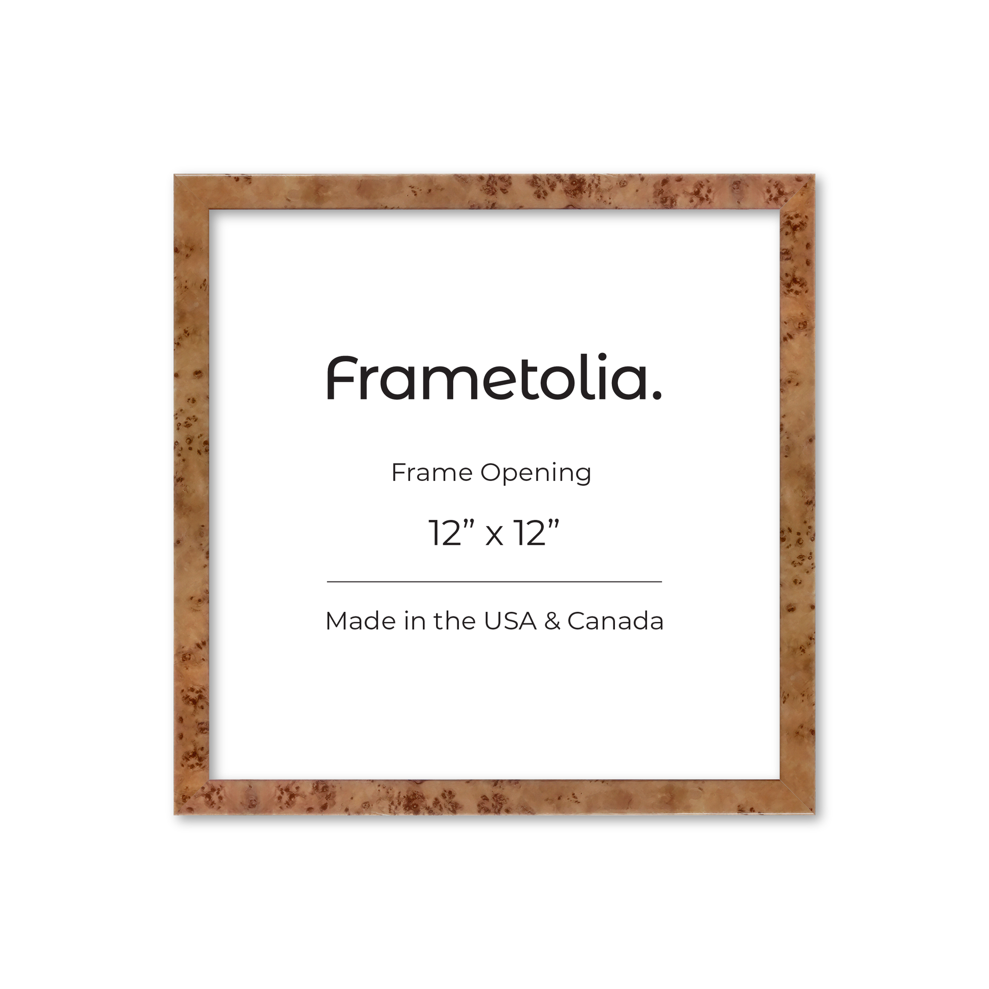 12" x 12" Golden Burlwood Verona Wall Frame