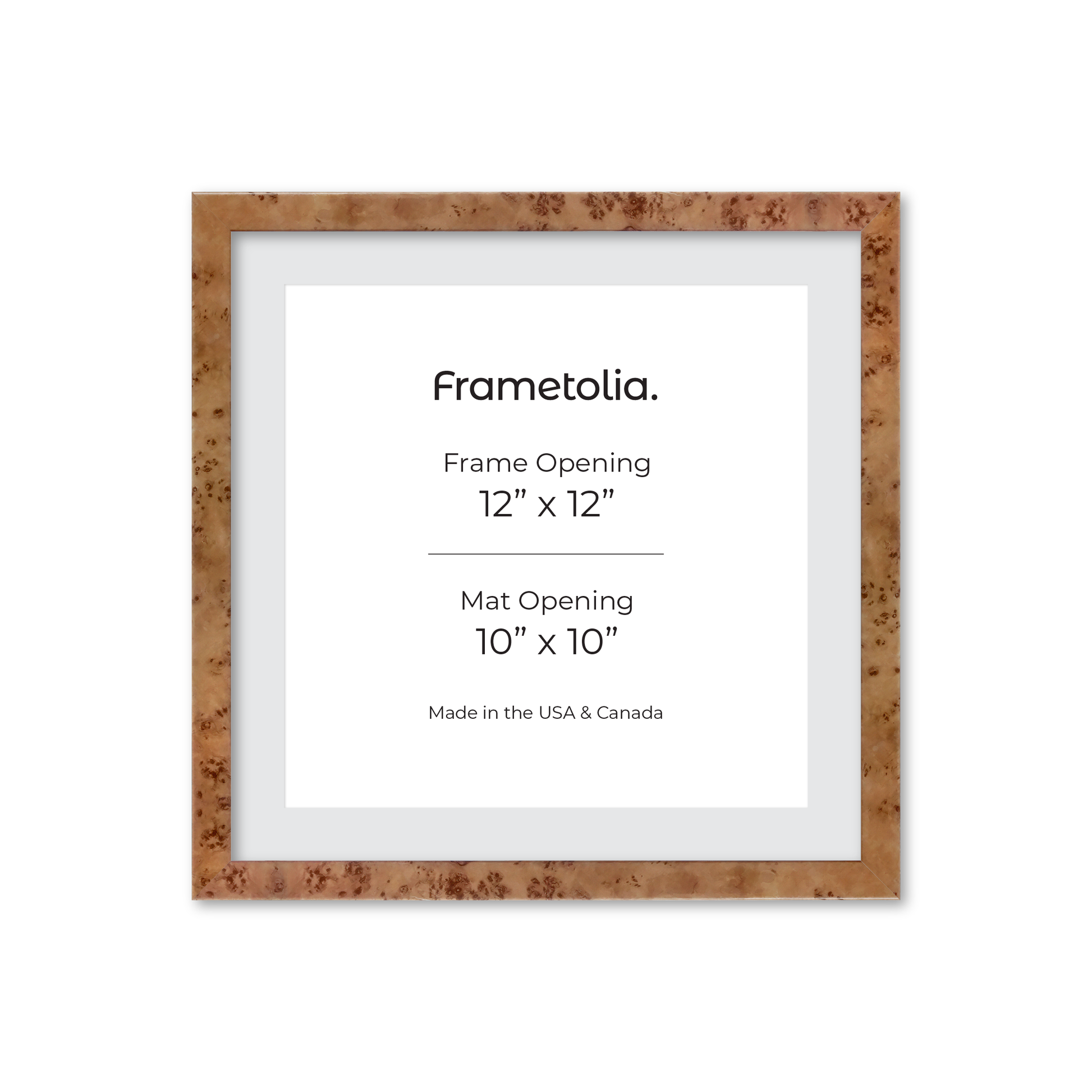 12" x 12" Golden Burlwood Verona Wall Frame
