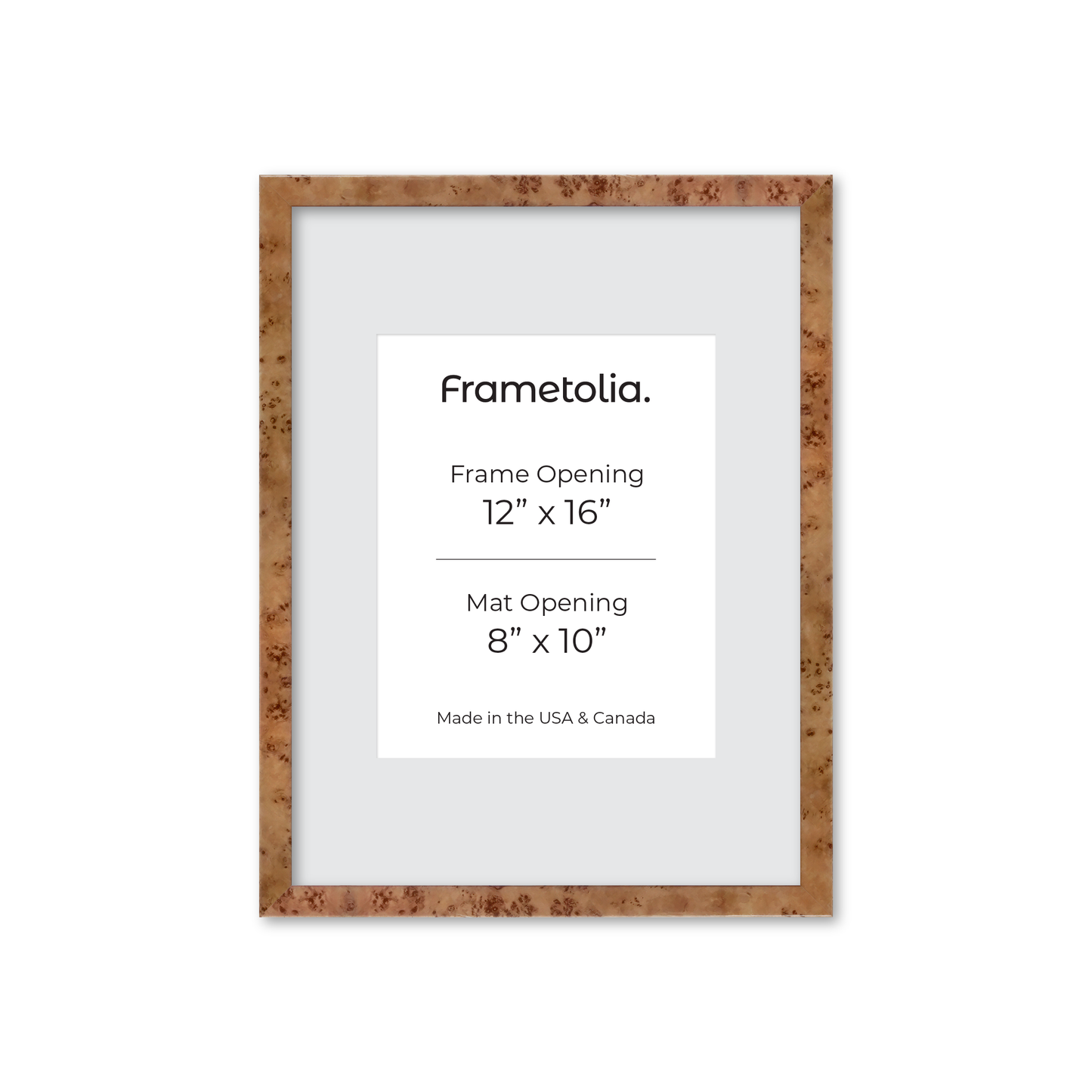 12" x 16" Golden Burlwood Verona Wall Frame