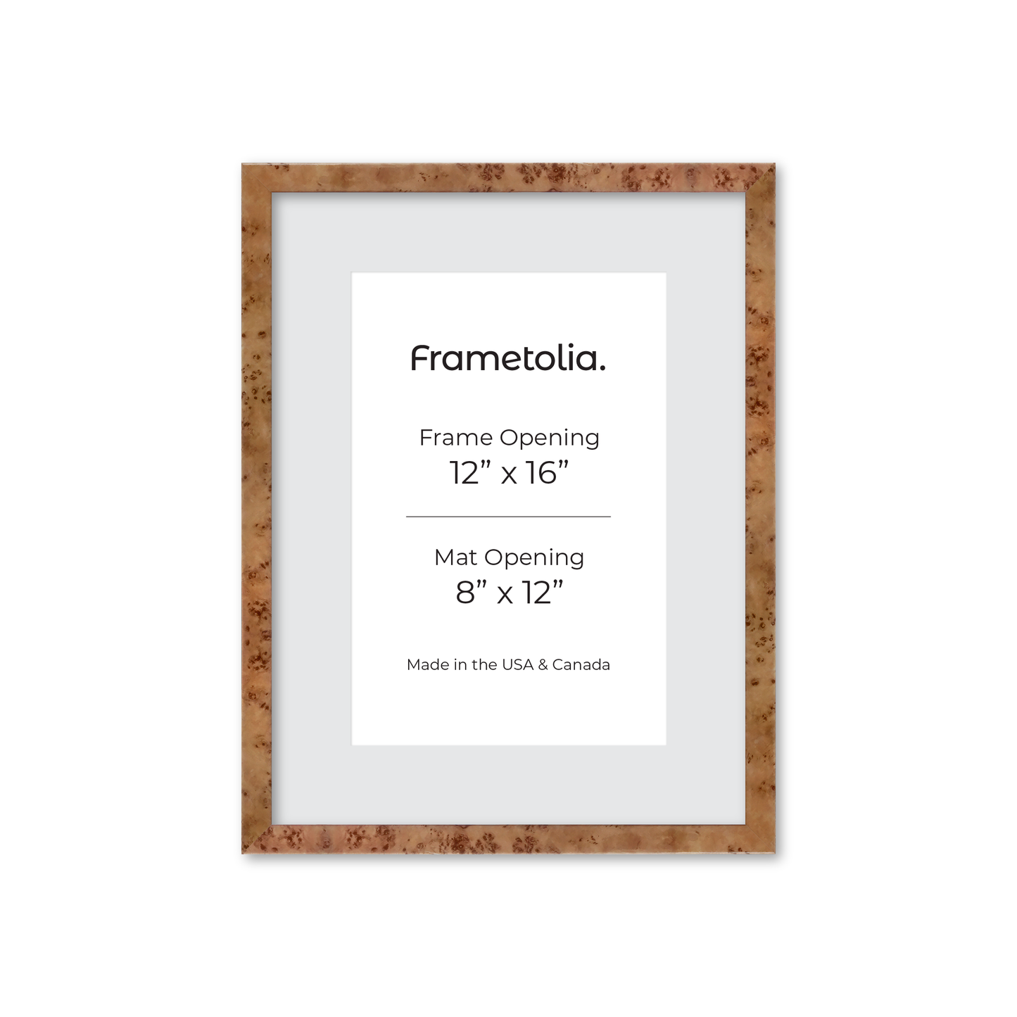 12" x 16" Golden Burlwood Verona Wall Frame