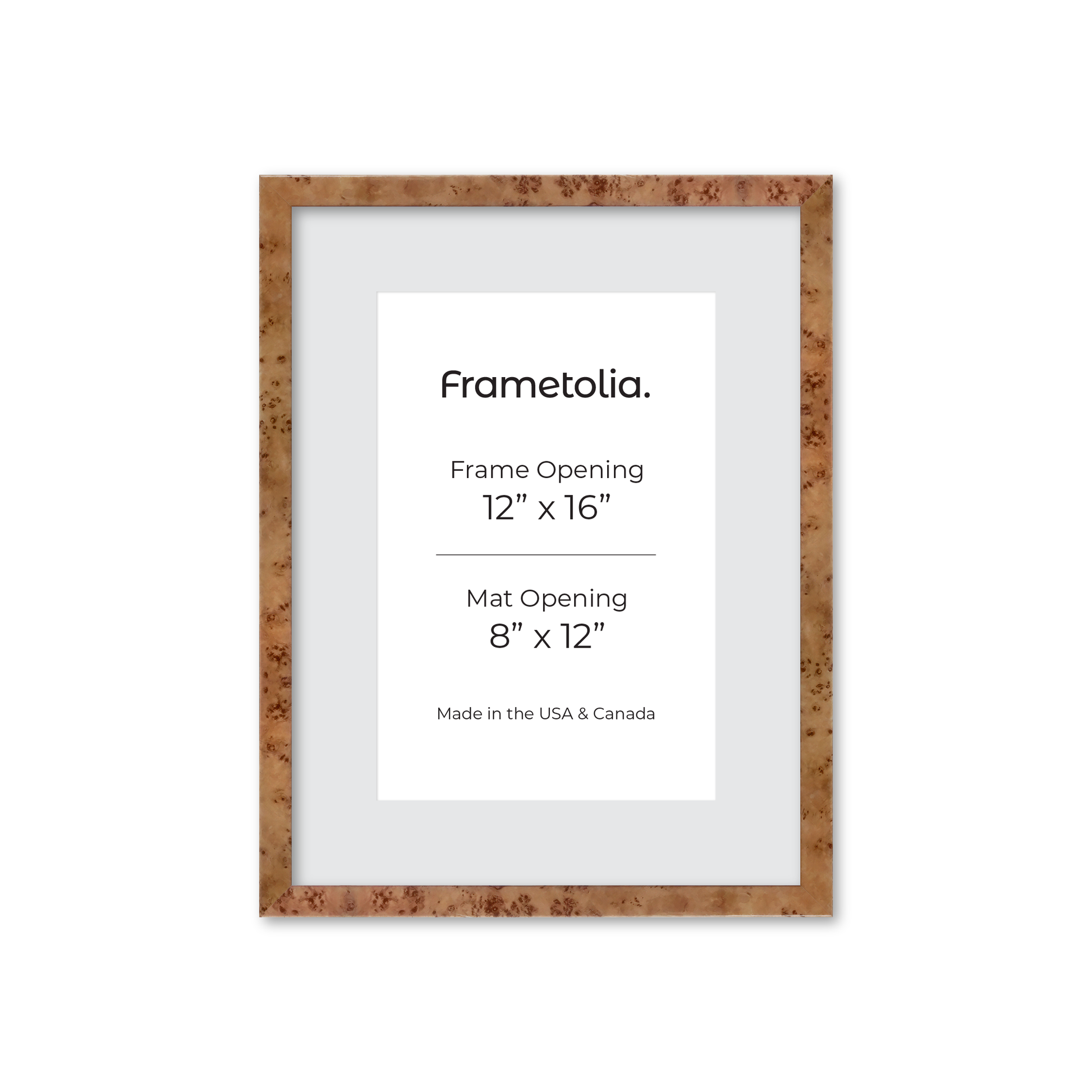 12" x 16" Golden Burlwood Verona Wall Frame