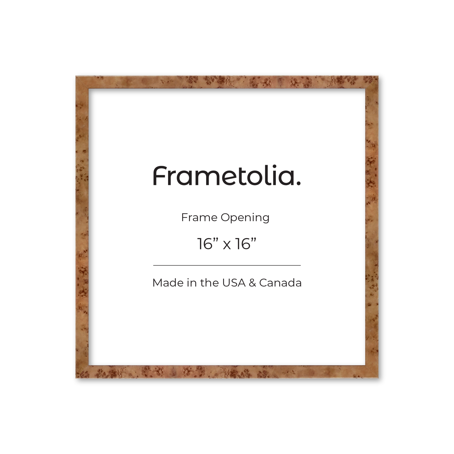 16" x 16" Golden Burlwood Verona Wall Frame