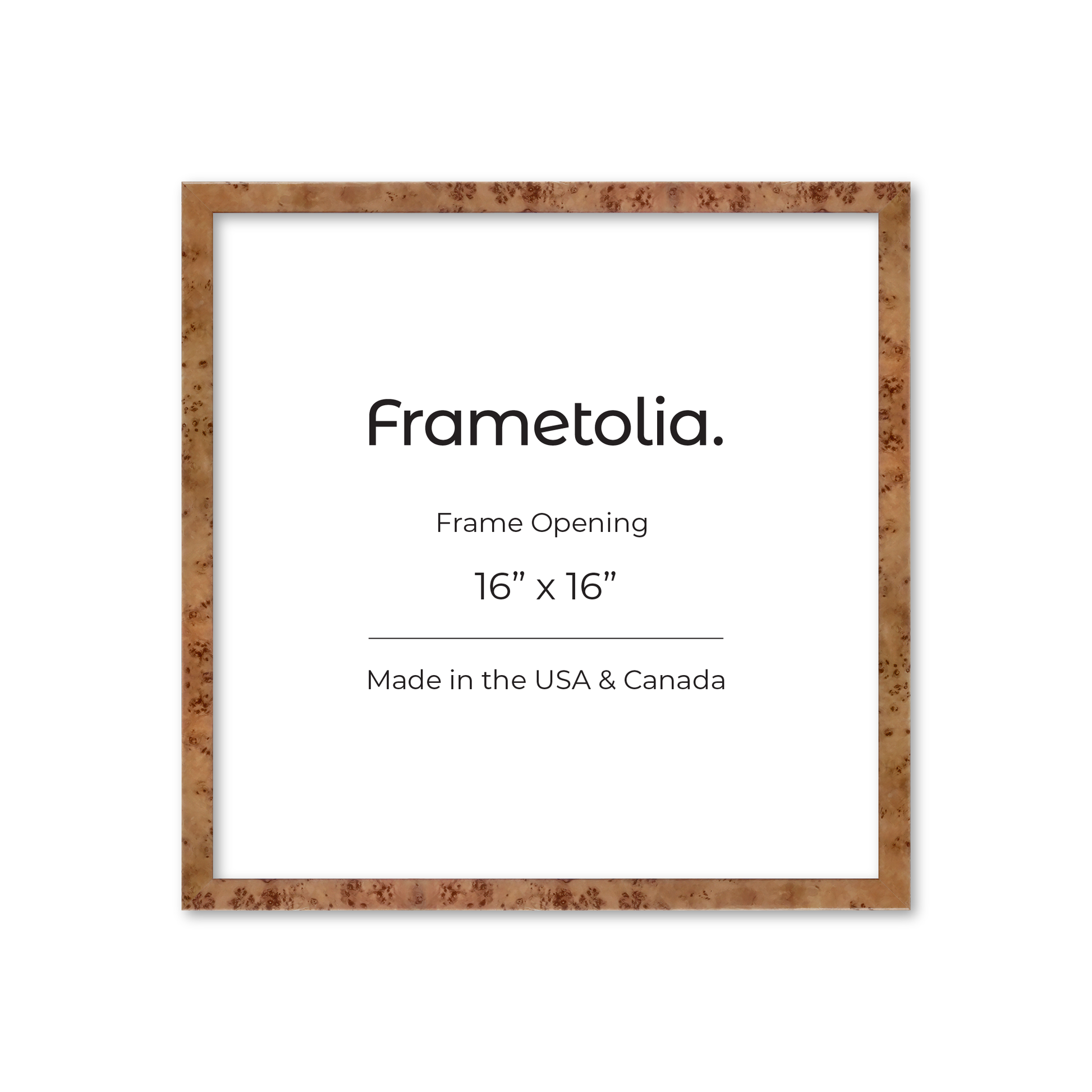 16" x 16" Golden Burlwood Verona Wall Frame