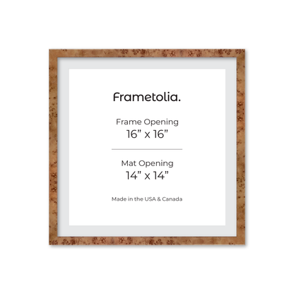 16" x 16" Golden Burlwood Verona Wall Frame