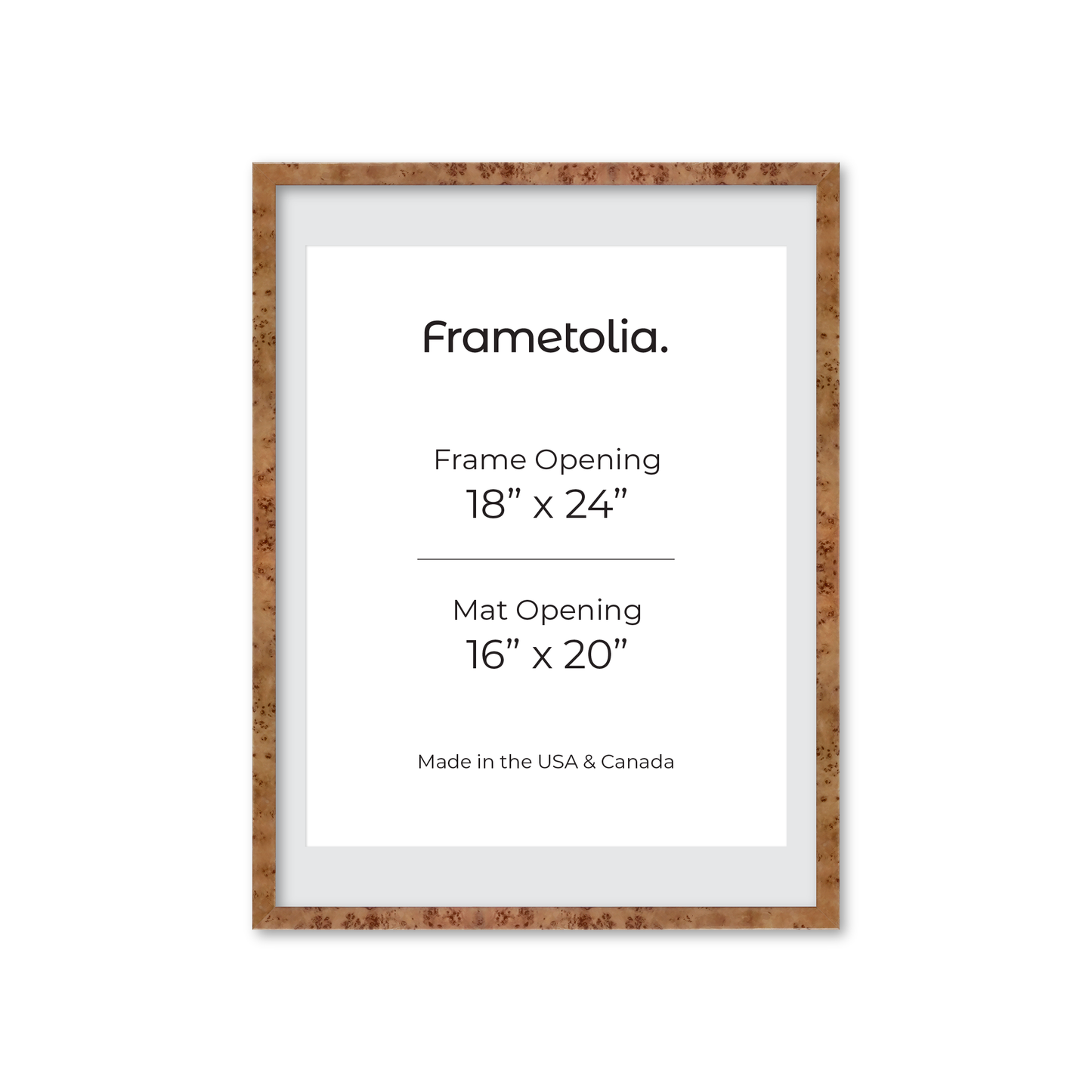 18" x 24" Golden Burlwood Verona Wall Frame