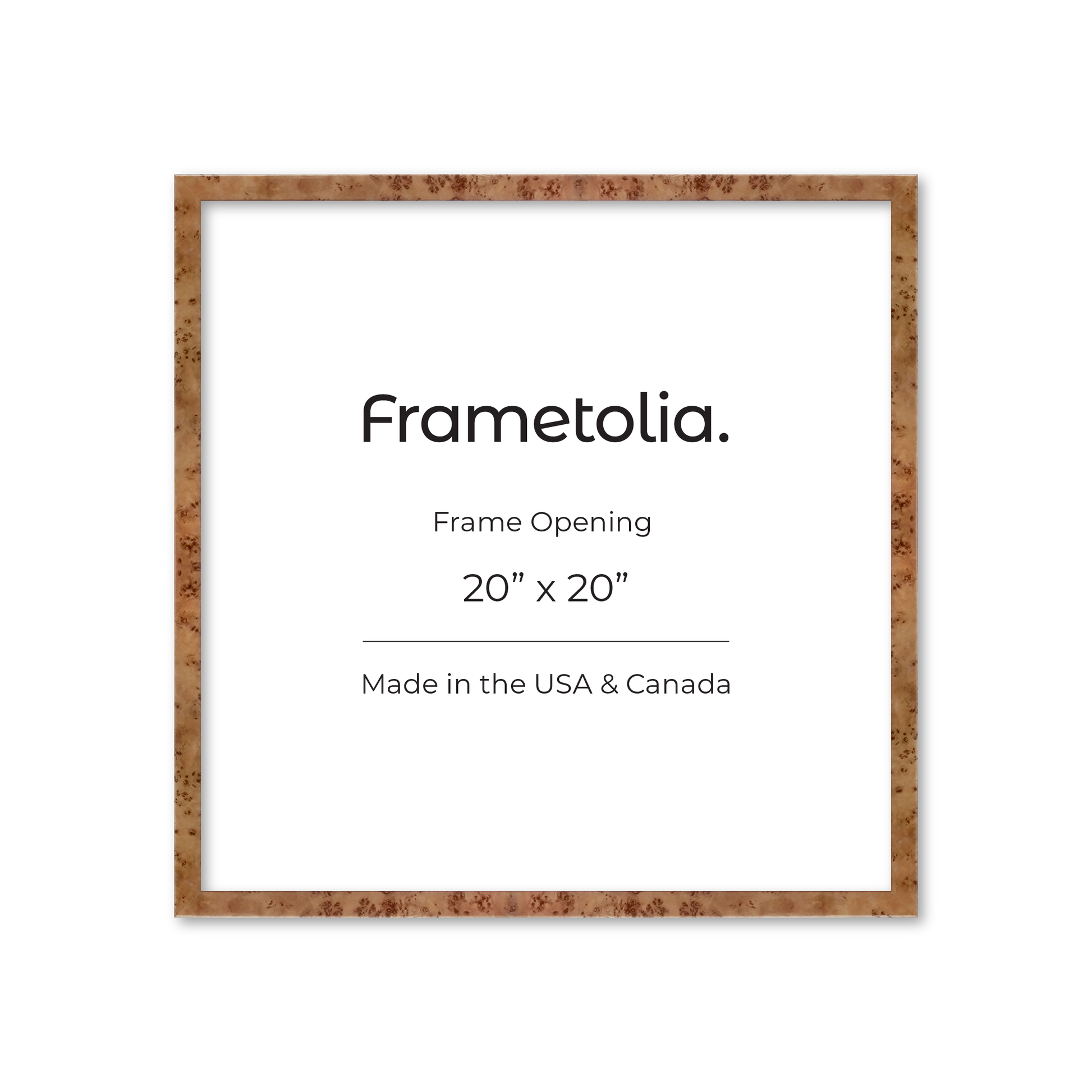 20" x 20" Golden Burlwood Verona Wall Frame
