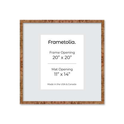 20" x 20" Golden Burlwood Verona Wall Frame