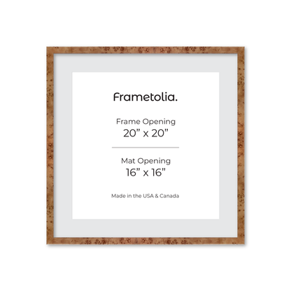 20" x 20" Golden Burlwood Verona Wall Frame