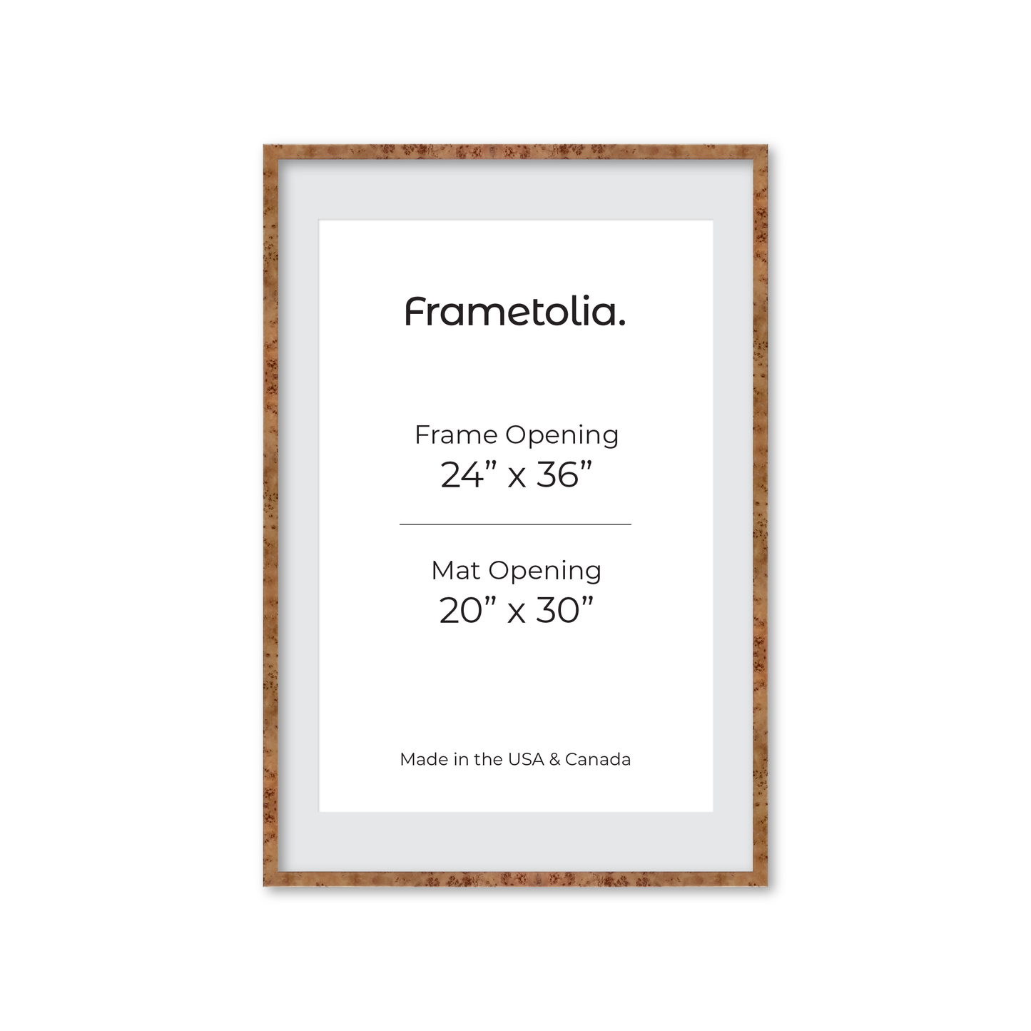24" x 36" Golden Burlwood Verona Wall Frame