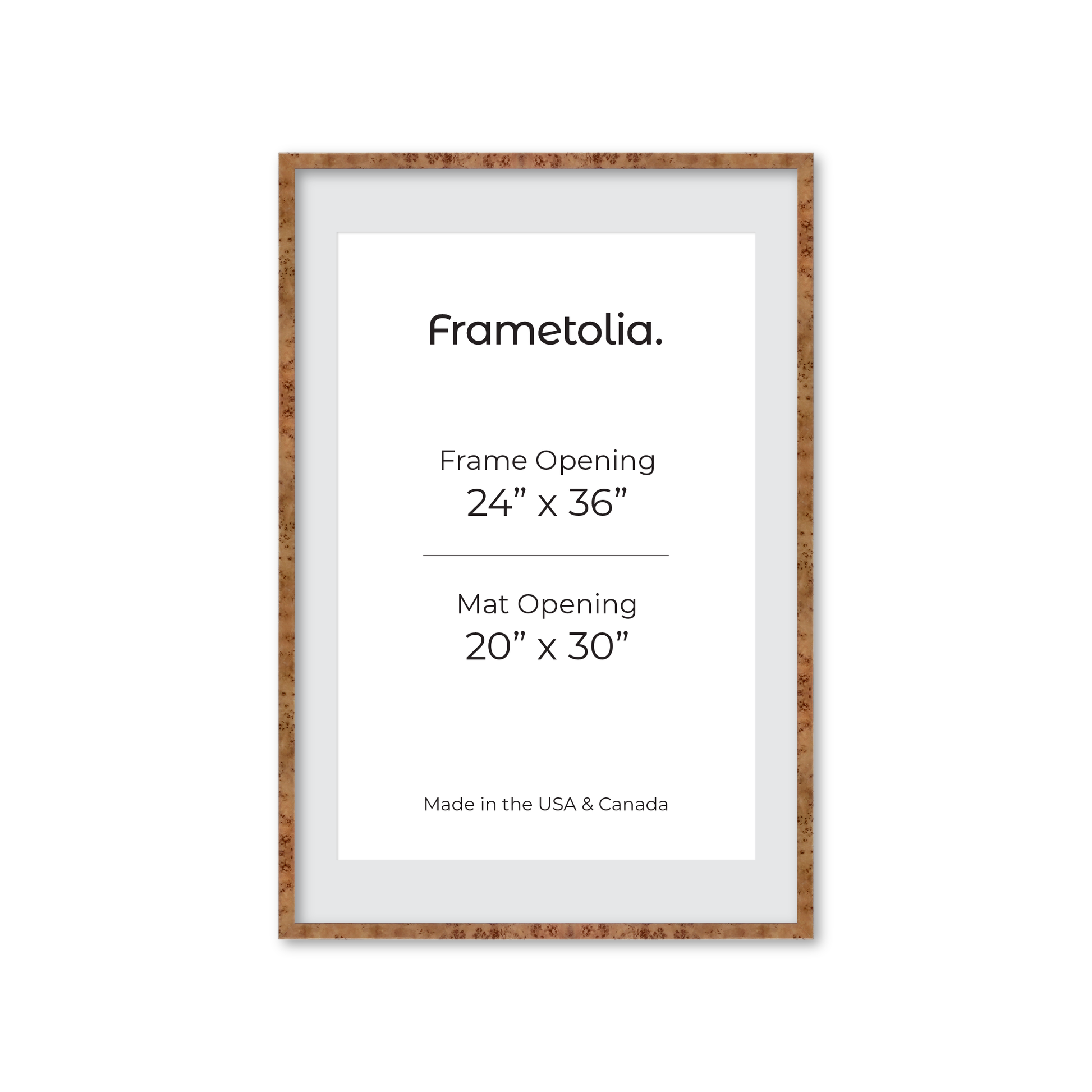 24" x 36" Golden Burlwood Verona Wall Frame