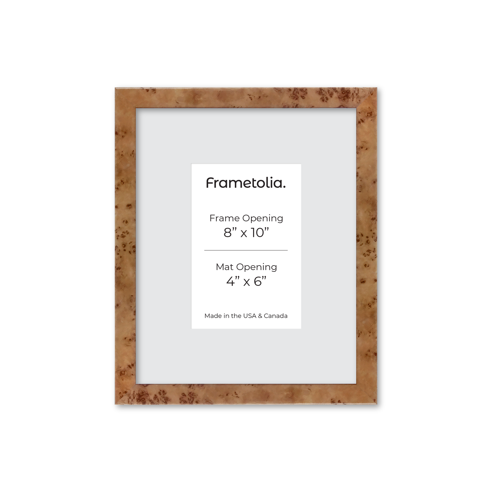 8" x 10" Golden Burlwood Verona Wall Frame