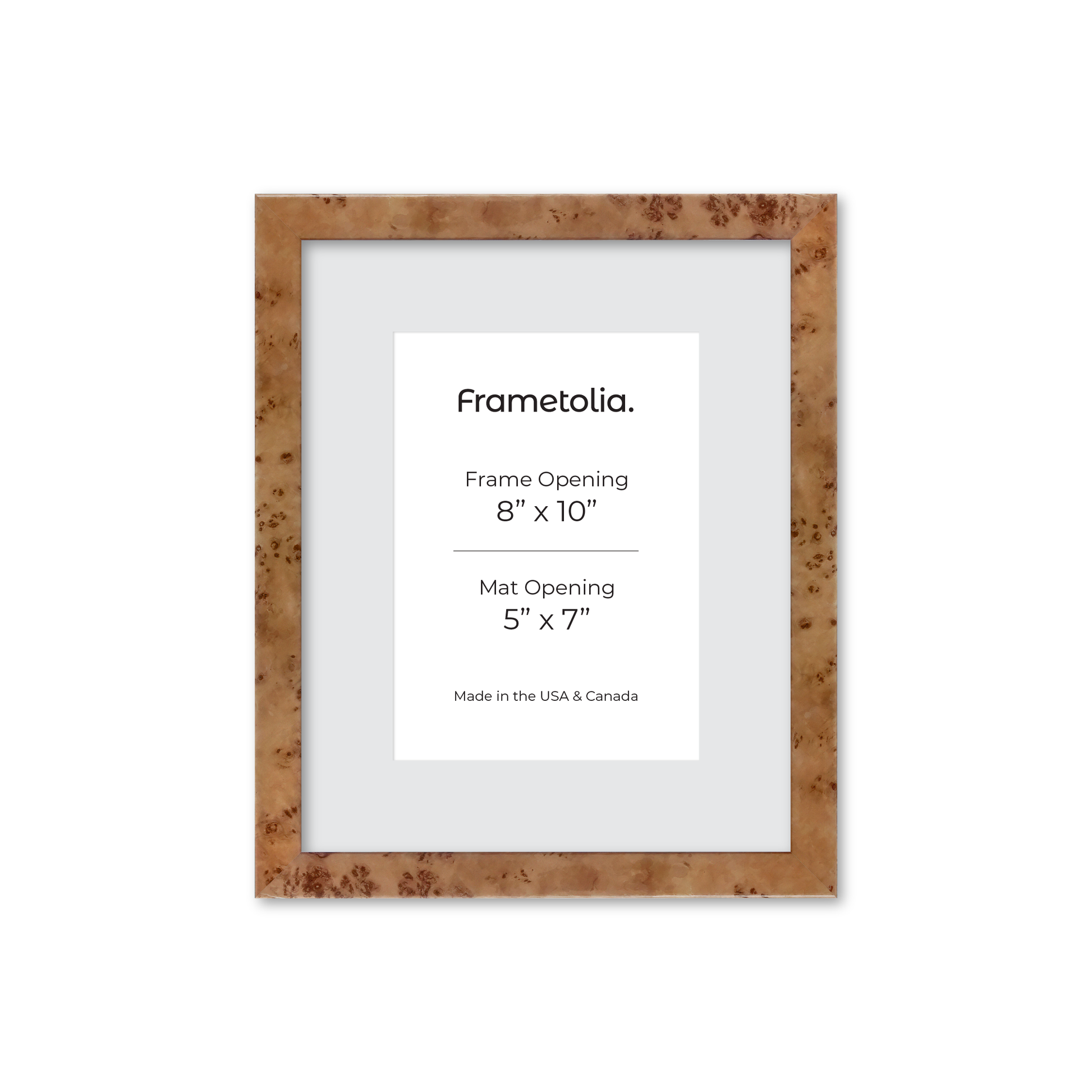 8" x 10" Golden Burlwood Verona Wall Frame