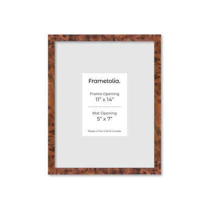 11" x 14" Amber Burlwood Verona Wall Frame