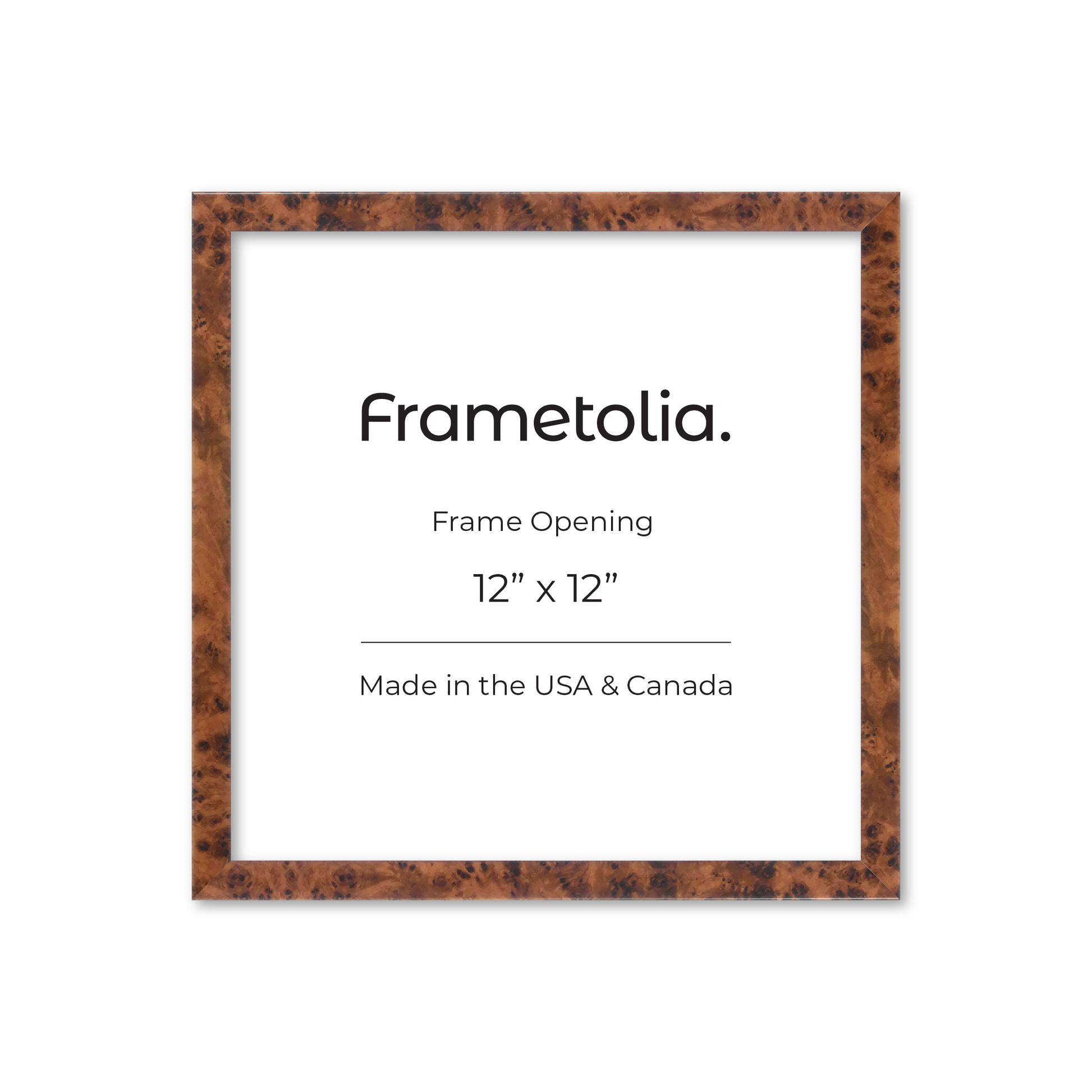 12" x 12" Amber Burlwood Verona Wall Frame