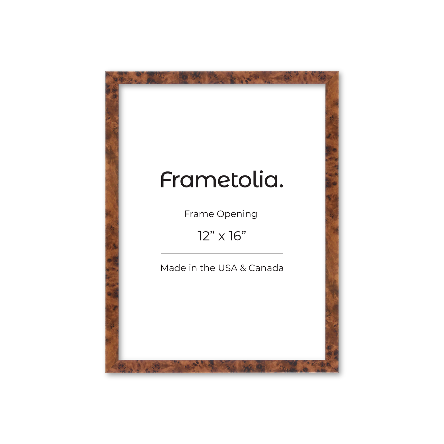 12" x 16" Amber Burlwood Verona Wall Frame
