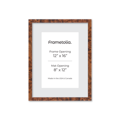 12" x 16" Amber Burlwood Verona Wall Frame