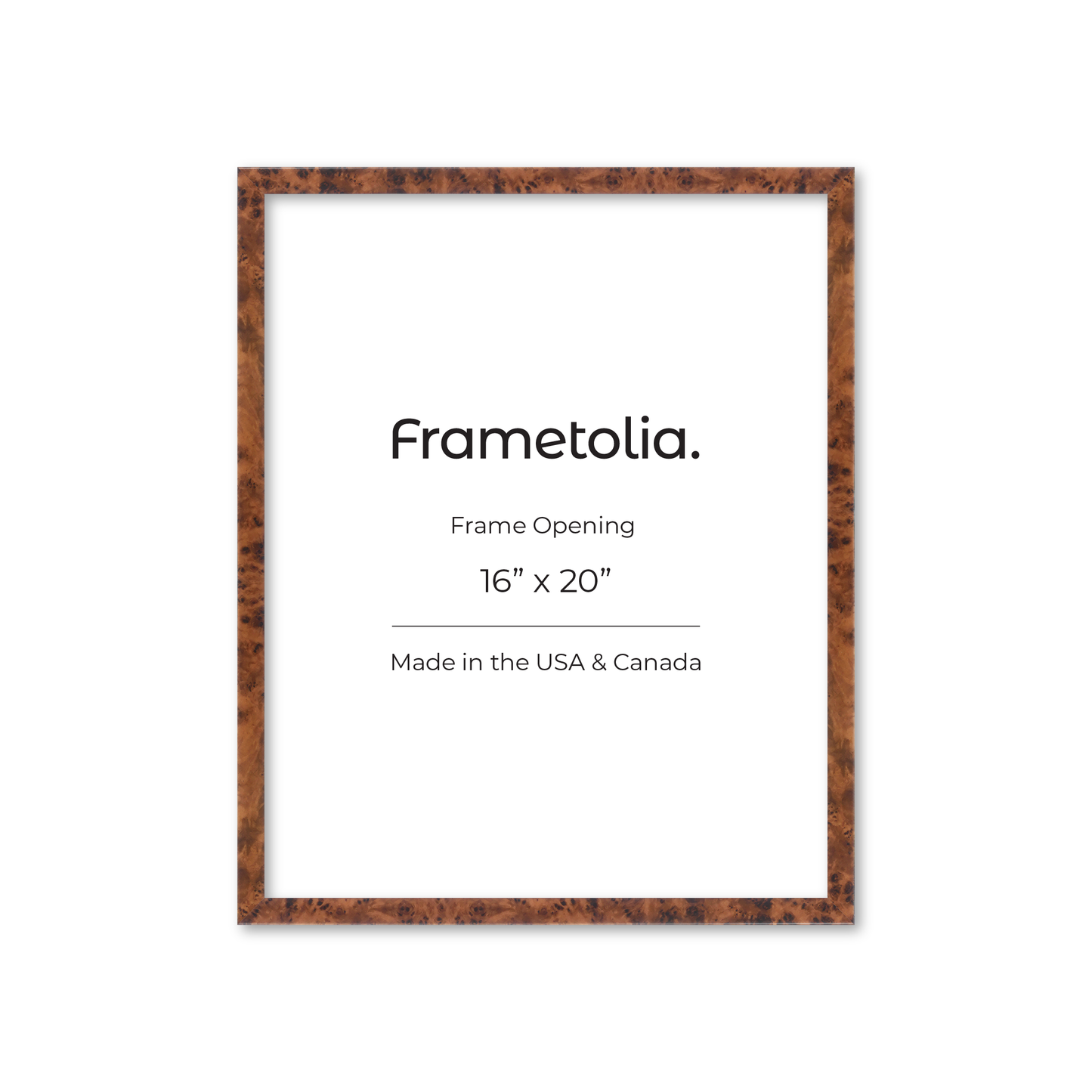 16" x 20" Amber Burlwood Verona Wall Frame